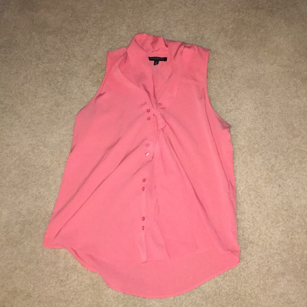 Banana Republic coral sleeveless blouse